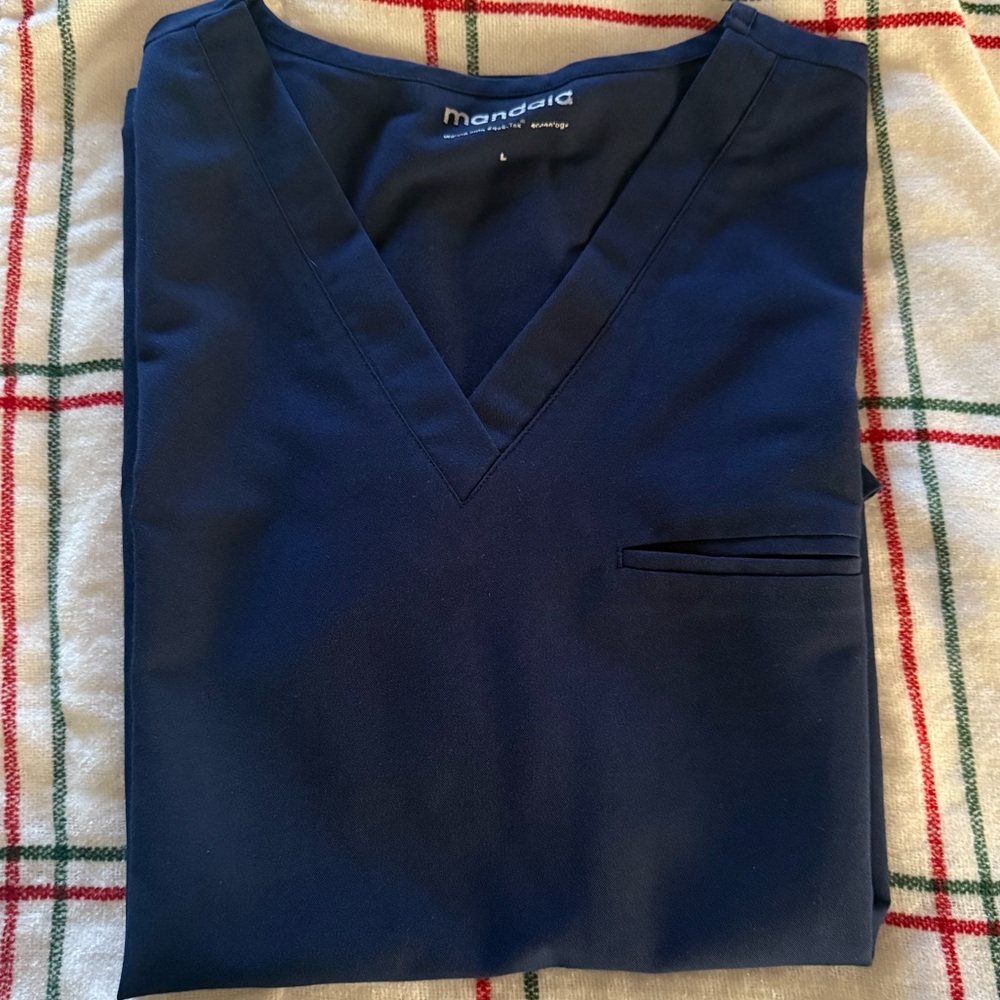 Navy Women's V-Neck Scrub Set - Brand - Picture 3 of 8